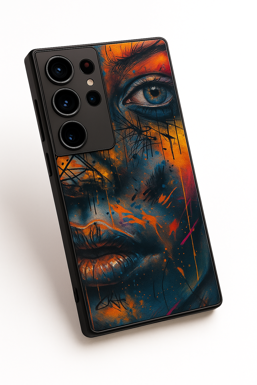 Aesthetic Face Shot Premium Glass Back Cover For Samsung Galaxy S, A, M & F Series