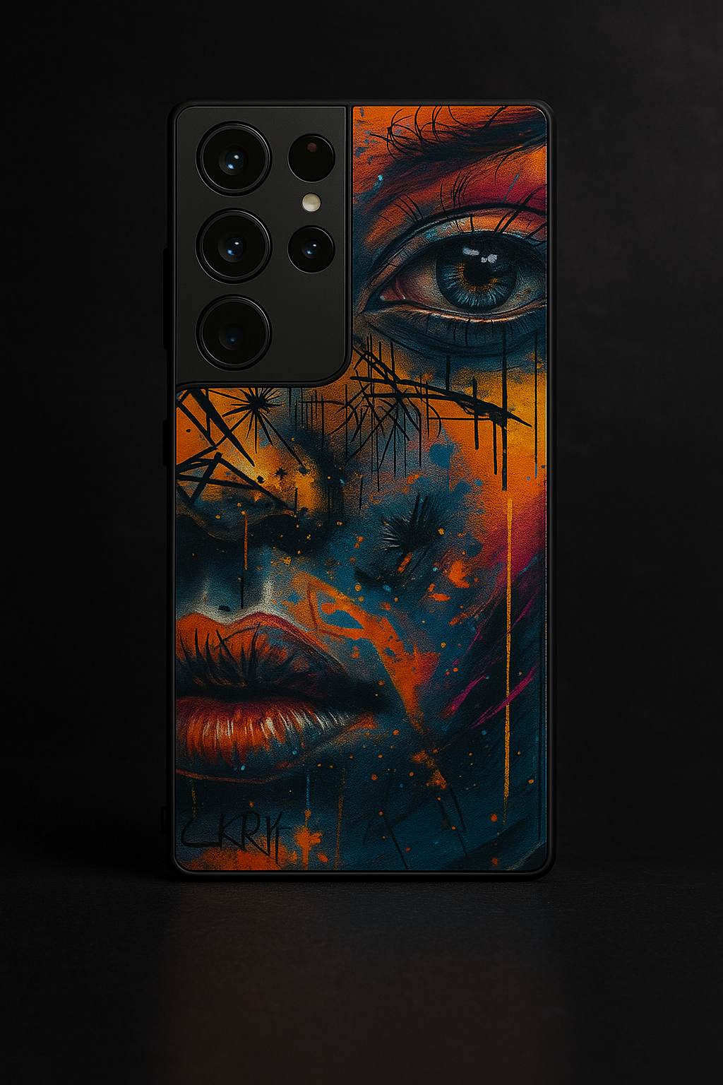 Aesthetic Face Shot Premium Glass Back Cover For Samsung Galaxy S, A, M & F Series