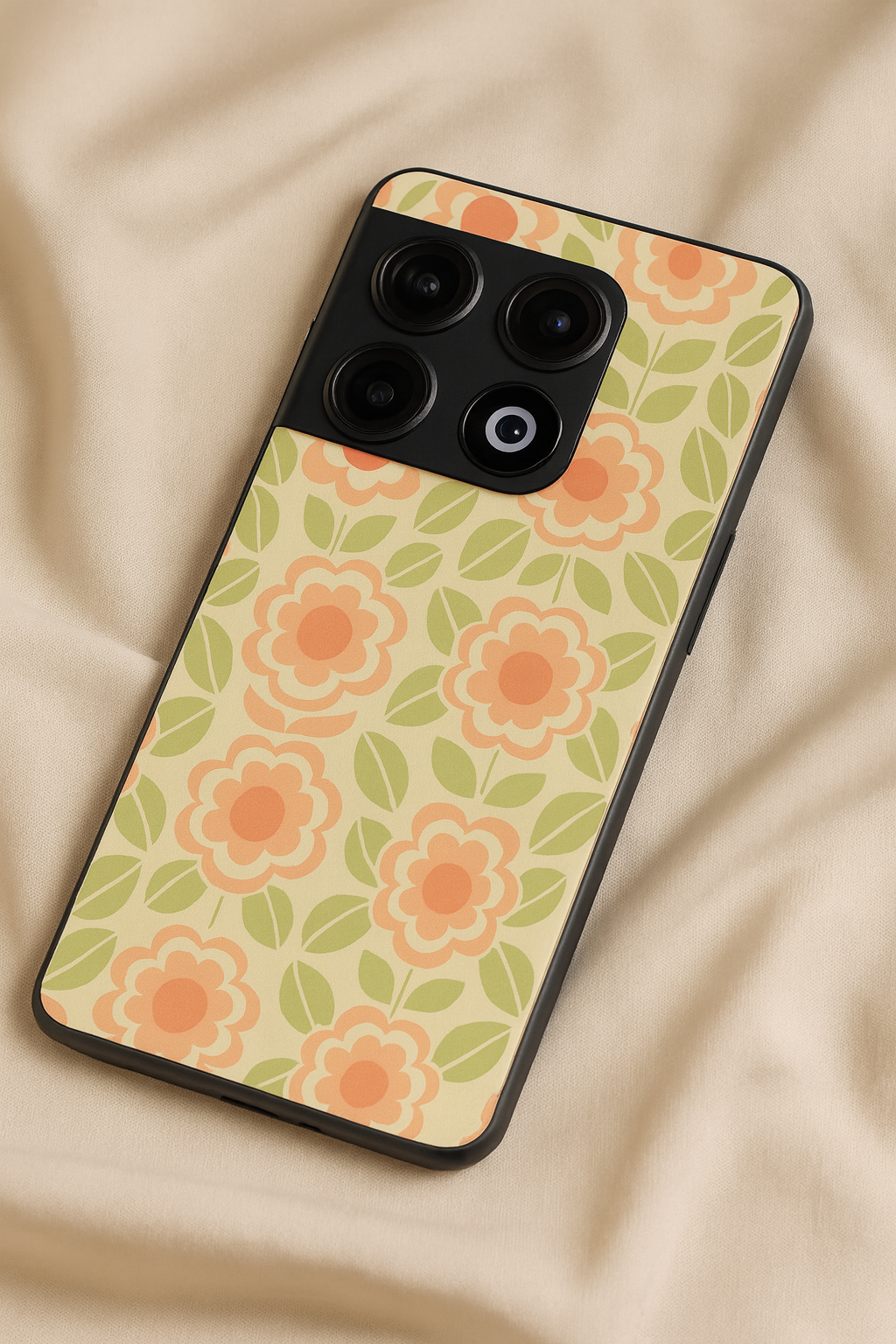 Traditional Floral Love Premium Glass Back Cover For One Plus 13, 12, 11, 10, Nord Series