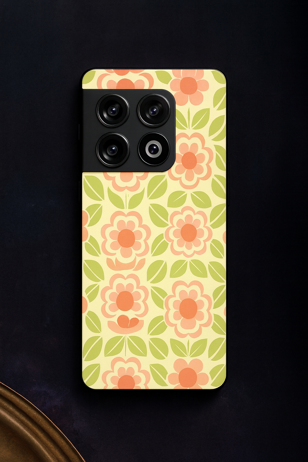 Traditional Floral Love Premium Glass Back Cover For One Plus 13, 12, 11, 10, Nord Series