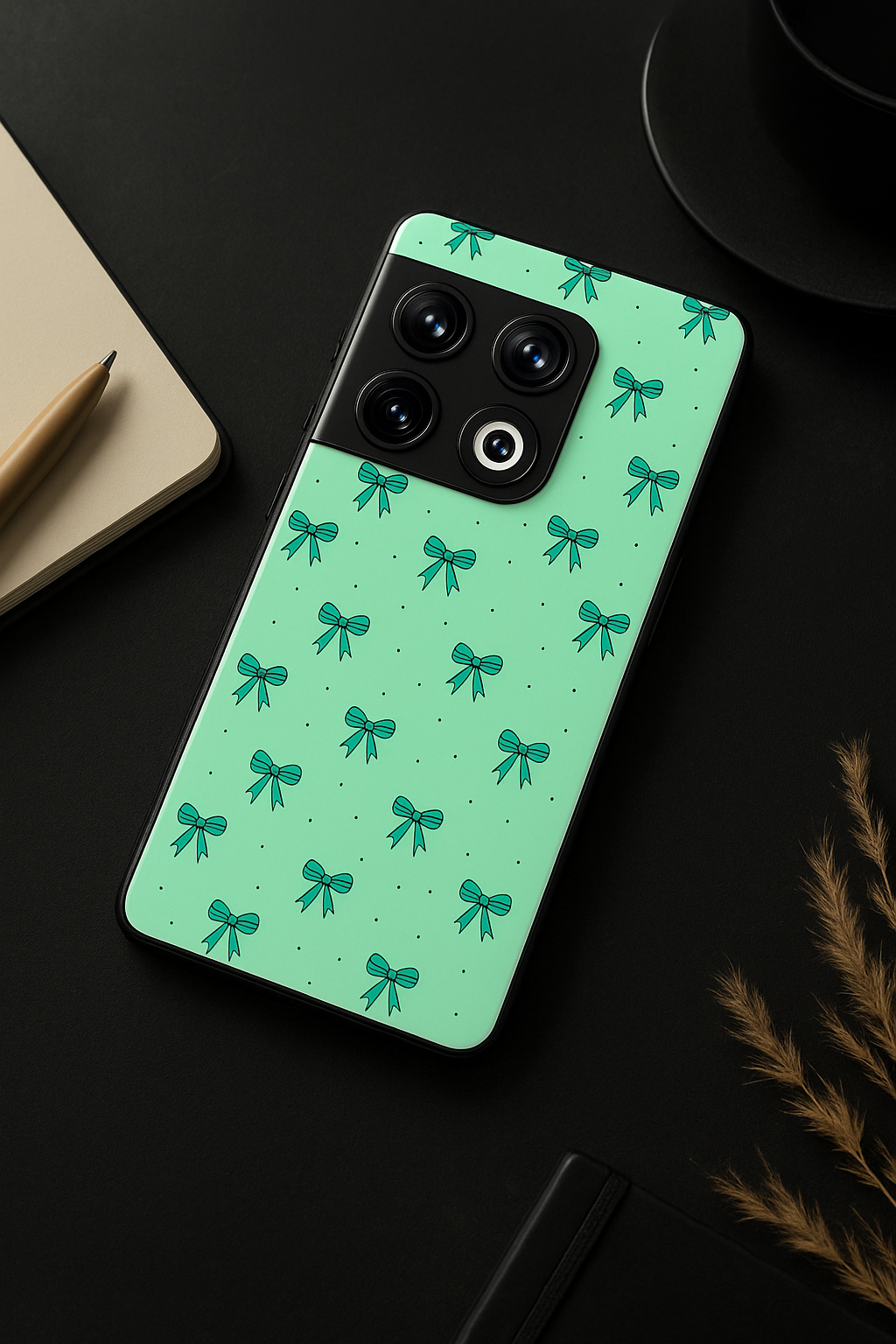 Aesthetic Green Premium Glass Back Cover For One Plus 13, 12, 11, 10, Nord Series