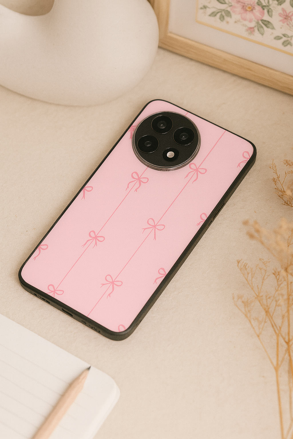 Bows Stripes Premium Glass Back Cover For One Plus 13, 12, 11, 10, Nord Series