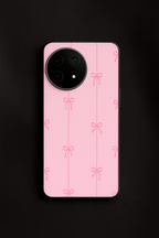 Bows Stripes Premium Glass Back Cover For One Plus 13, 12, 11, 10, Nord Series