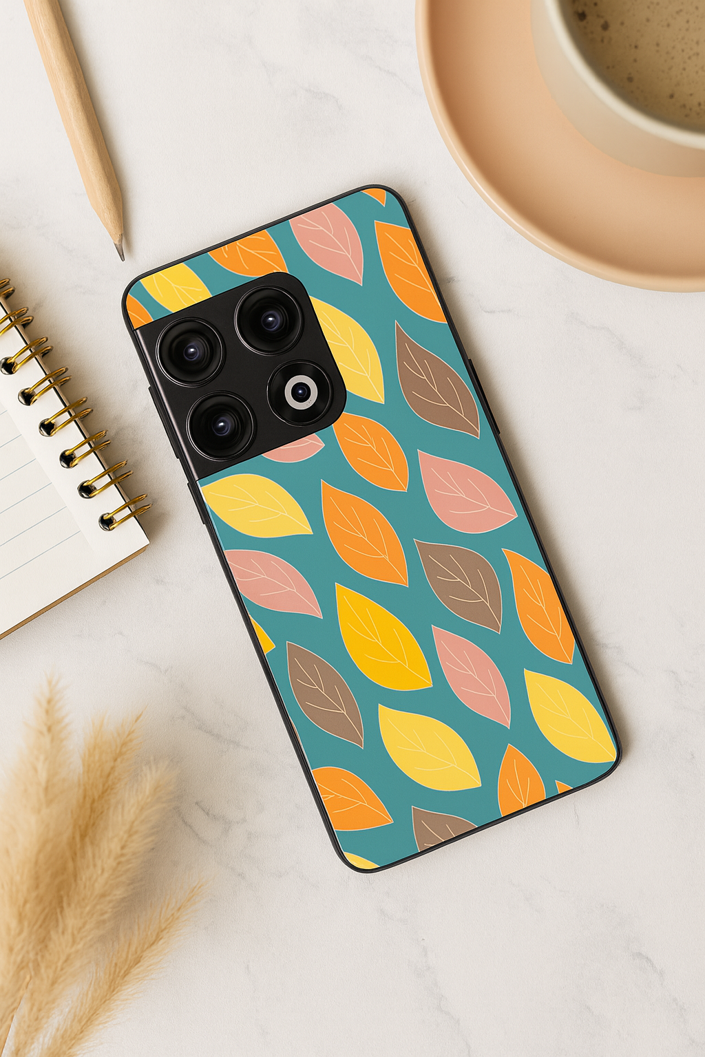 Leaf Pattern Premium Glass Back Cover For One Plus 13, 12, 11, 10, Nord Series