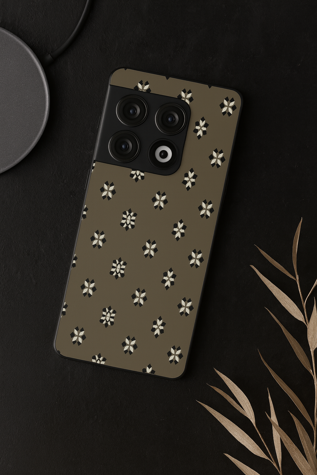 Aesthetic Floral Grid Premium Glass Back Cover For One Plus 13, 12, 11, 10, Nord Series
