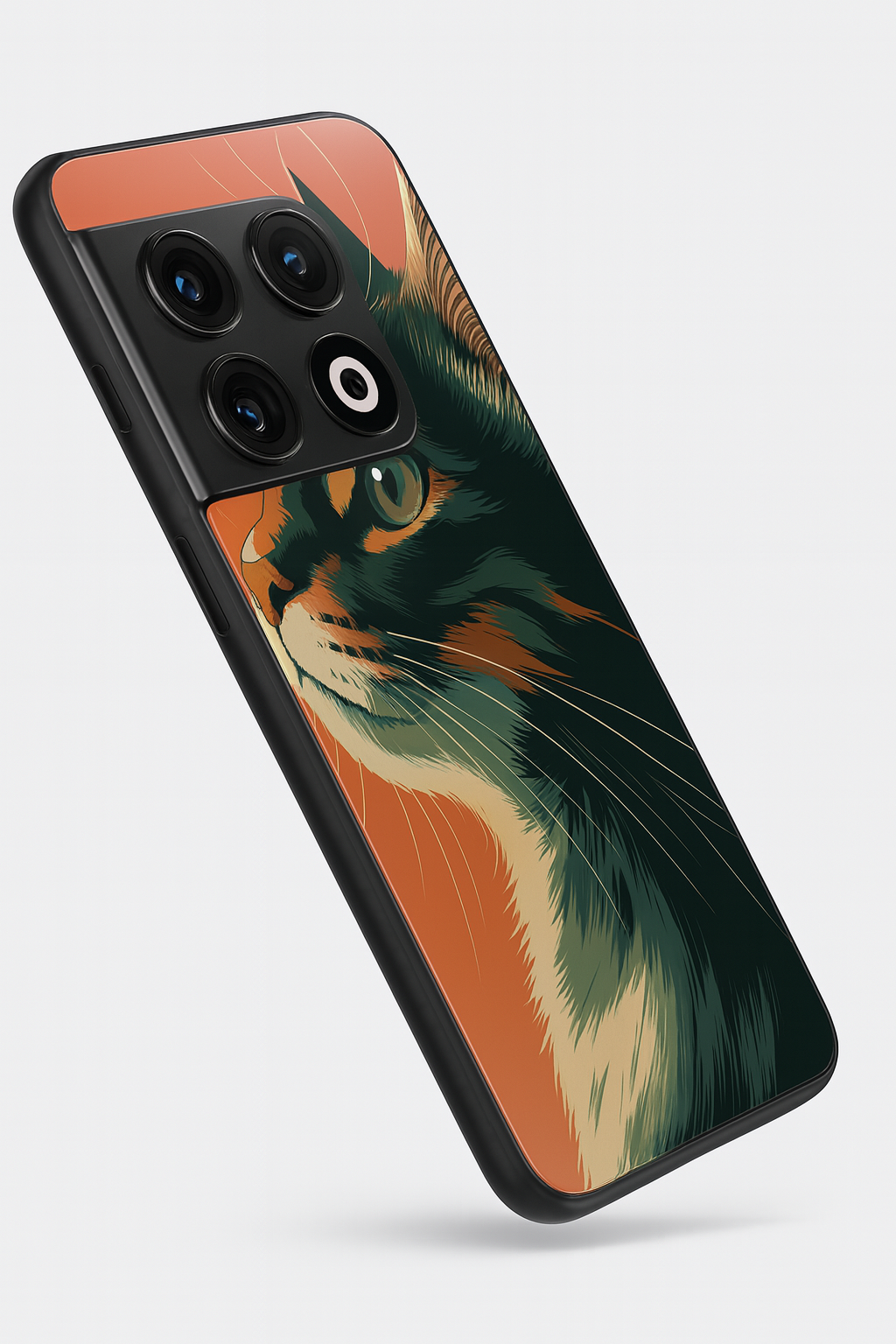 Cutie Cat Premium Glass Back Cover For One Plus 13, 12, 11, 10, Nord Series