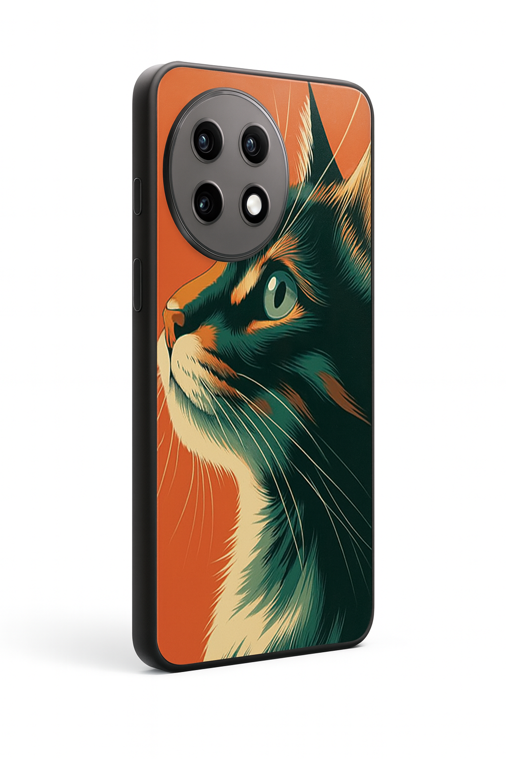 Cutie Cat Premium Glass Back Cover For One Plus 13, 12, 11, 10, Nord Series