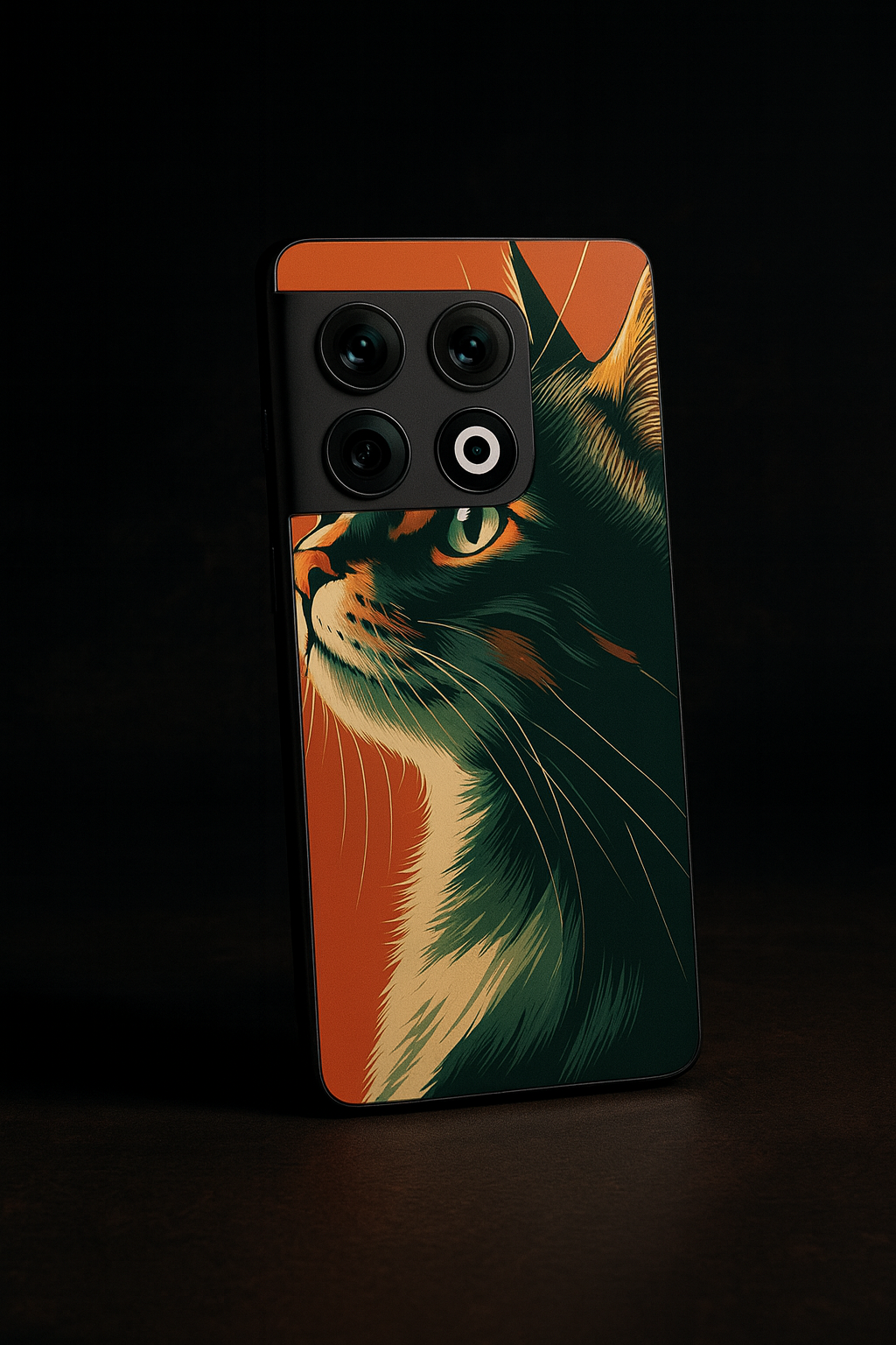 Cutie Cat Premium Glass Back Cover For One Plus 13, 12, 11, 10, Nord Series