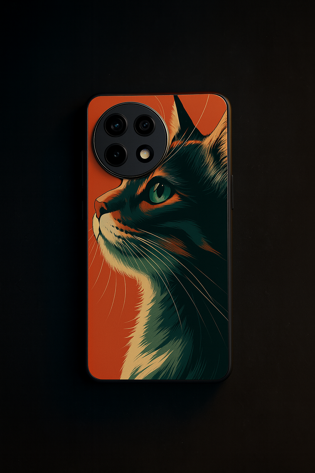 Cutie Cat Premium Glass Back Cover For One Plus 13, 12, 11, 10, Nord Series