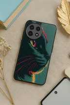 Kitty Abstract Premium Glass Back Cover For One Plus 13, 12, 11, 10, Nord Series