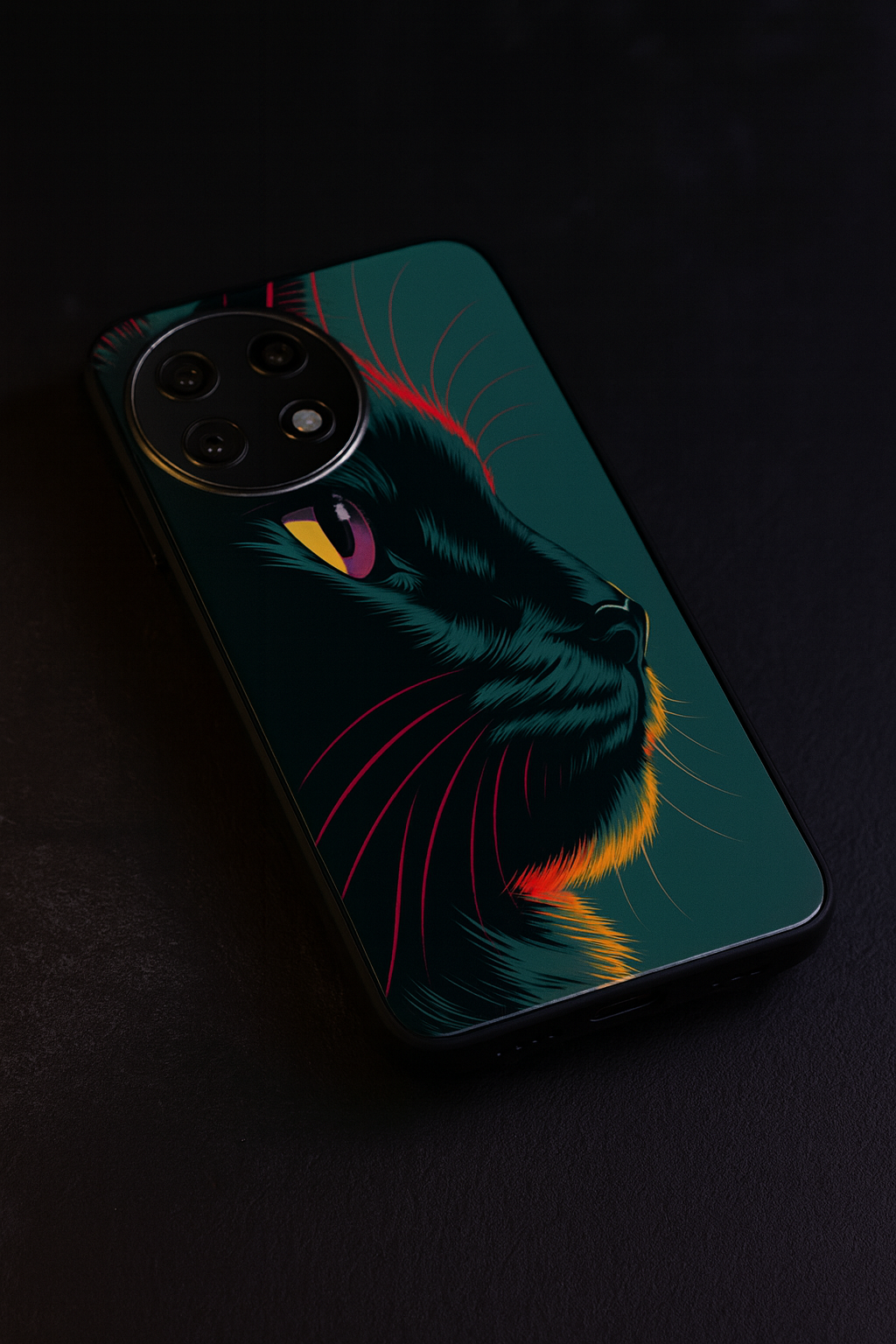 Kitty Abstract Premium Glass Back Cover For One Plus 13, 12, 11, 10, Nord Series