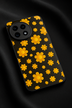 Daisy yellow Premium Glass Back Cover For One Plus 13, 12, 11, 10, Nord Series