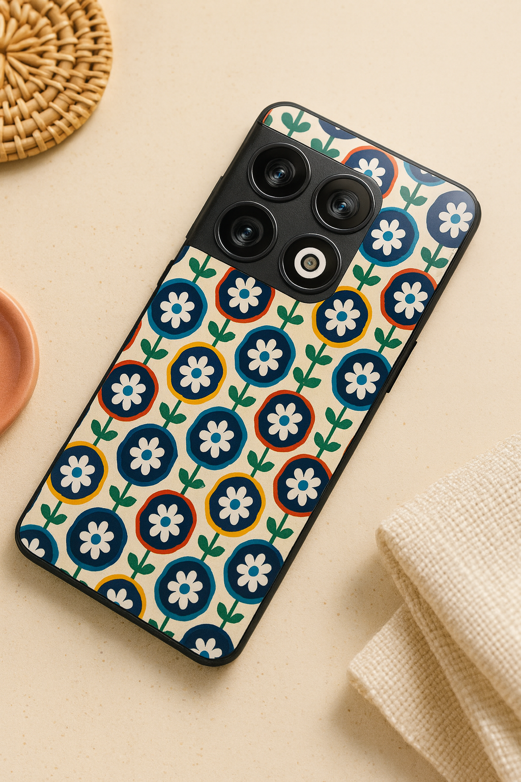 Daisy Retro Pop Premium Glass Back Cover For One Plus 13, 12, 11, 10, Nord Series