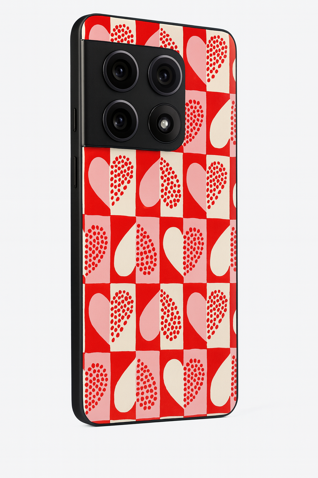 Heart Pattern Premium Glass Back Cover For One Plus 13, 12, 11, 10, Nord Series