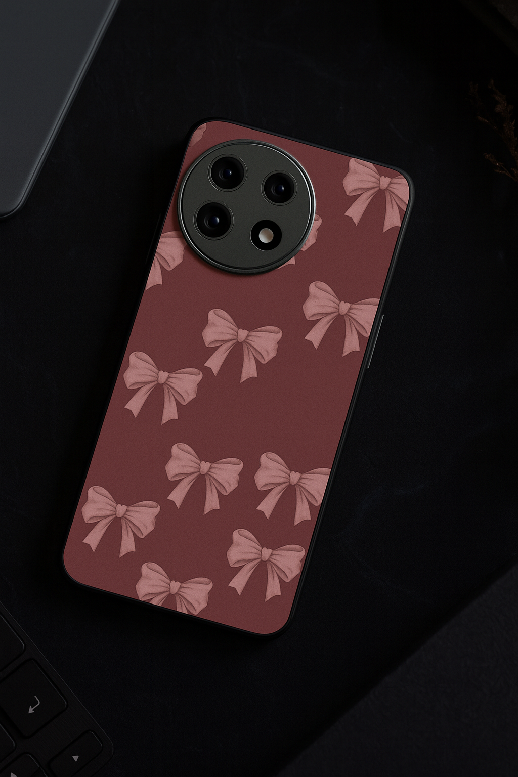 Blush Knots Premium Glass Back Cover For One Plus 13, 12, 11, 10, Nord Series