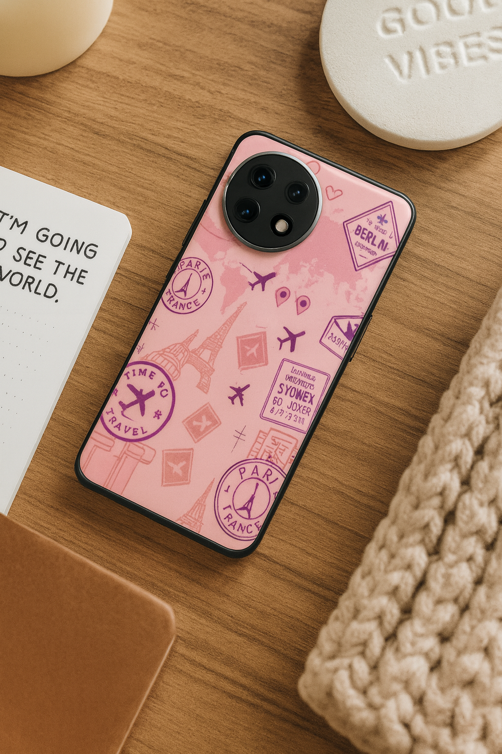 Travel Bug Premium Glass Back Cover For One Plus 13, 12, 11, 10, Nord Series