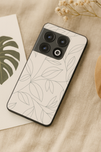 The Petal Sketch Premium Glass Back Cover For One Plus 13, 12, 11, 10, Nord Series