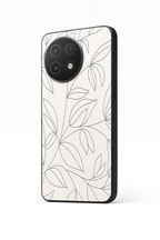 The Petal Sketch Premium Glass Back Cover For One Plus 13, 12, 11, 10, Nord Series