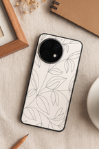 The Petal Sketch Premium Glass Back Cover For One Plus 13, 12, 11, 10, Nord Series
