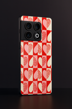 Heart Pattern Premium Glass Back Cover For One Plus 13, 12, 11, 10, Nord Series