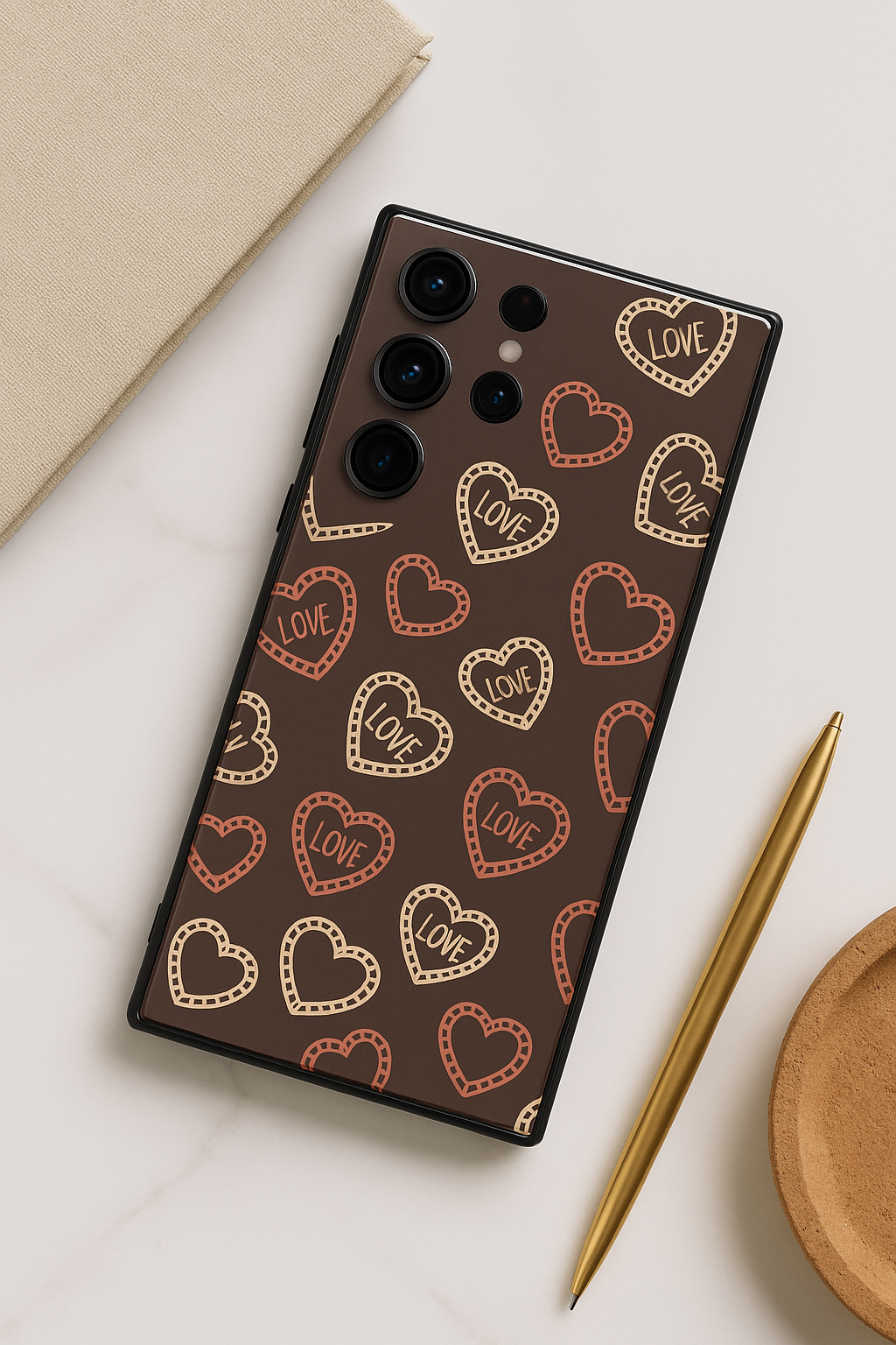 Hearts Graffiti Era Premium Glass Back Cover For Samsung Galaxy S, A, M & F Series