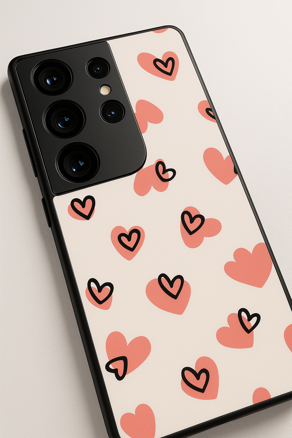 Benji Hearts Premium Glass Back Cover For Samsung Galaxy S, A, M & F Series