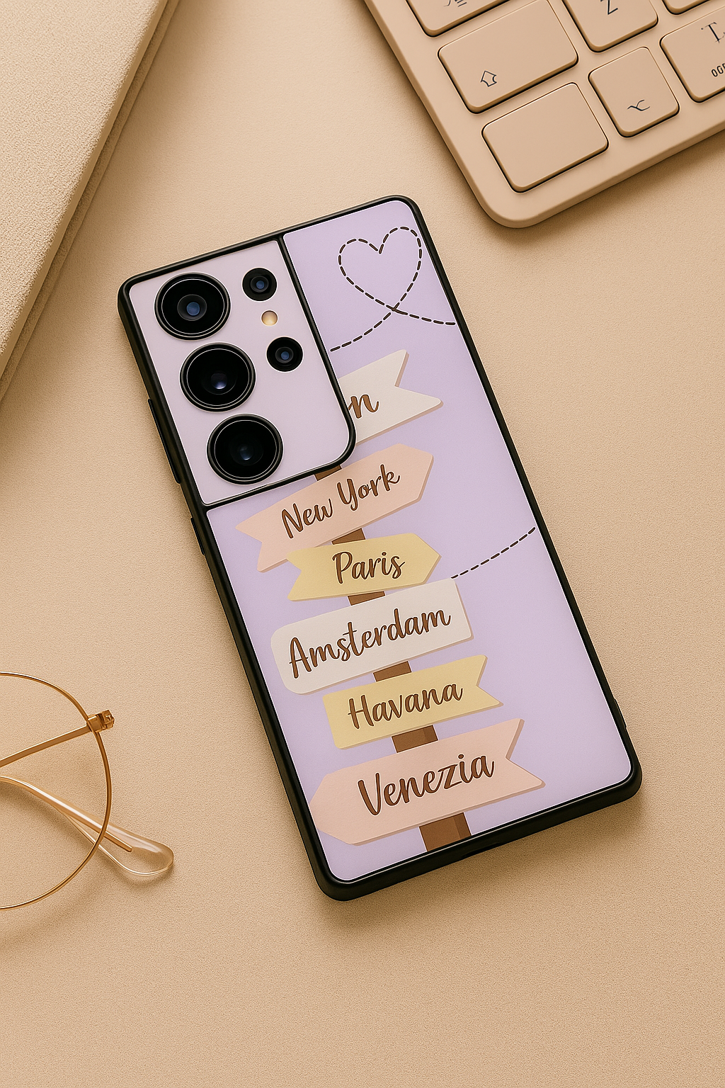 Travel Mania Premium Glass Back Cover For Samsung Galaxy S, A, M & F Series