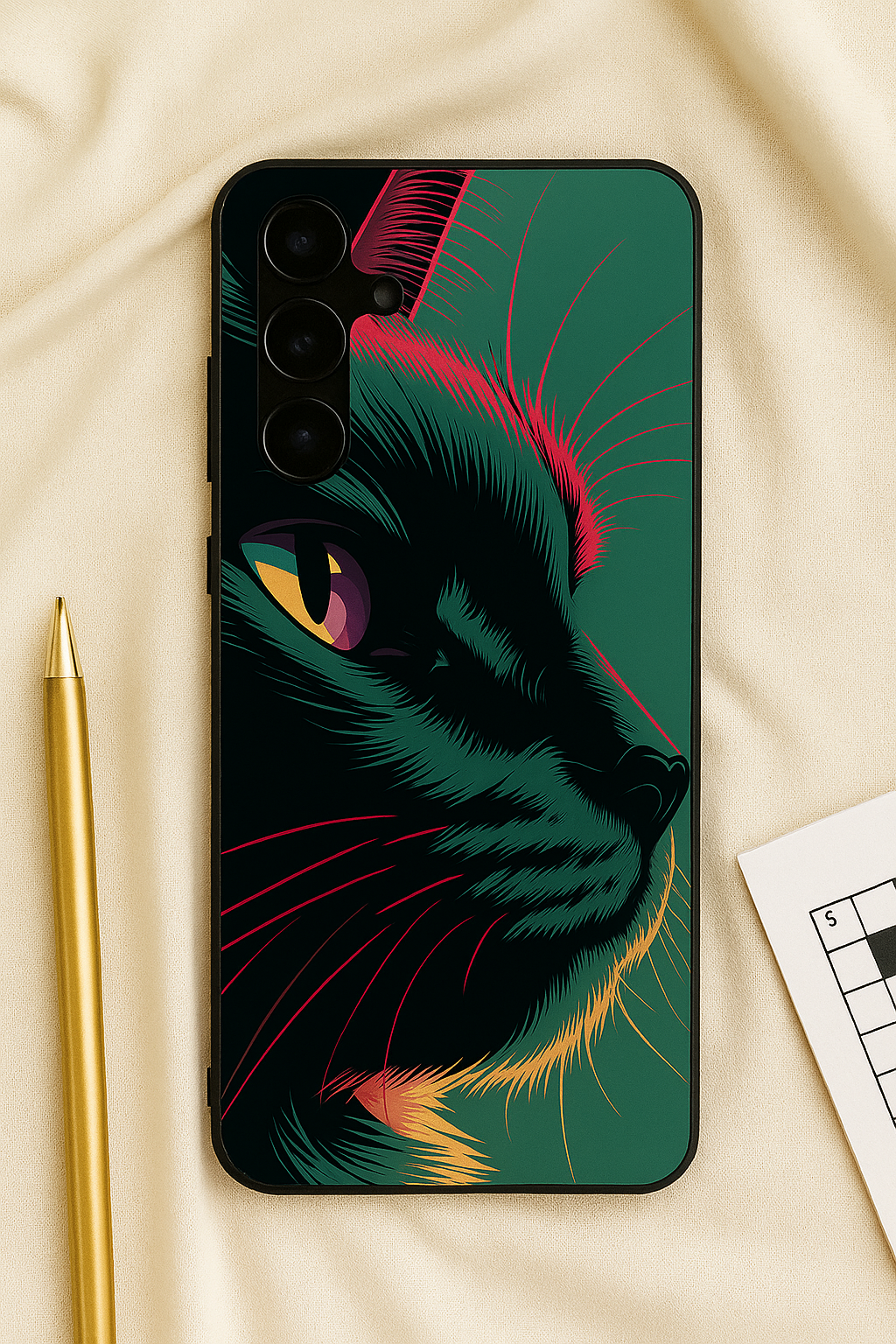 Kitty Abstract Premium Glass Back Cover For Samsung Galaxy S, A, M & F Series