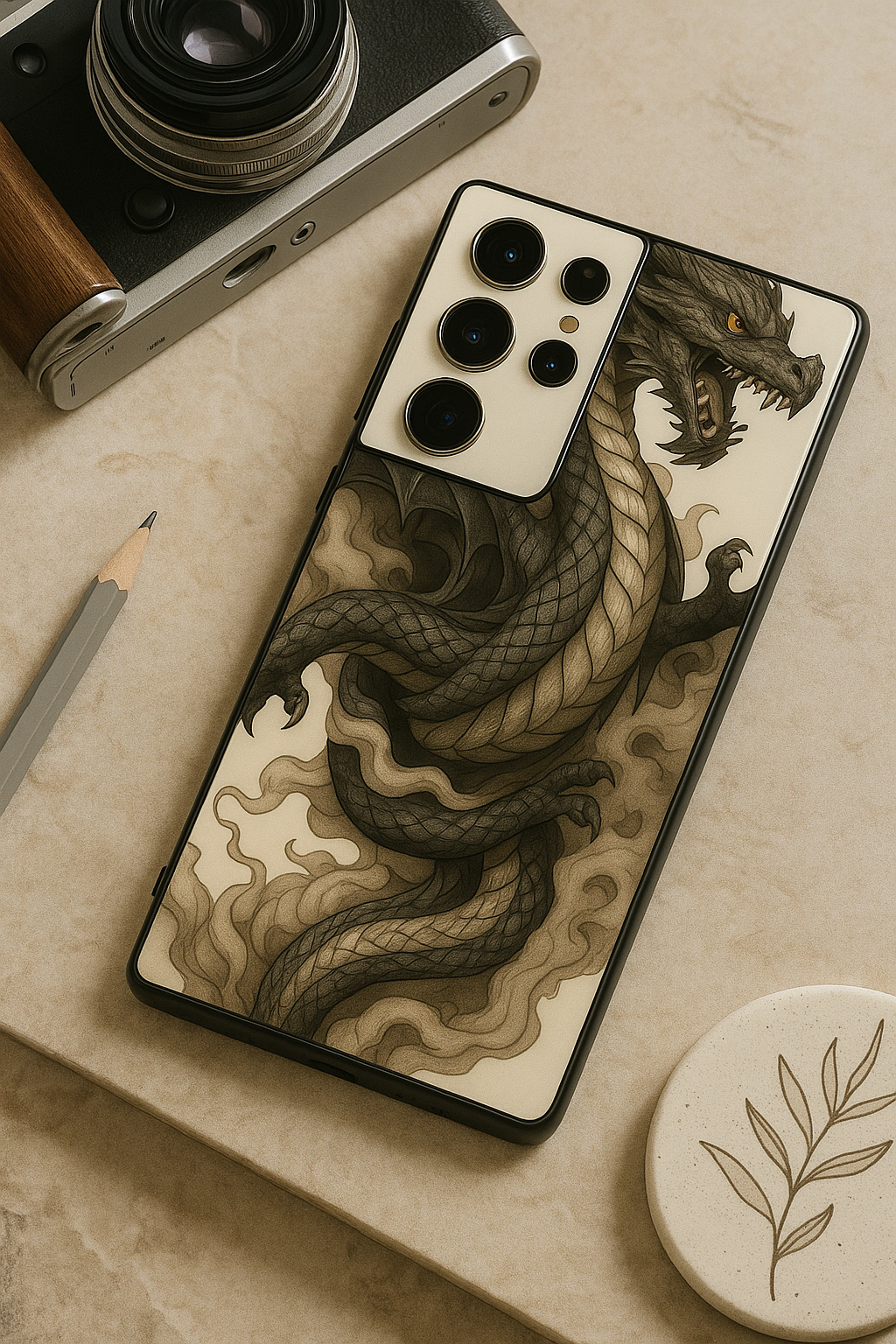 Dragon Premium Glass Back Cover For Samsung Galaxy S, A, M & F Series