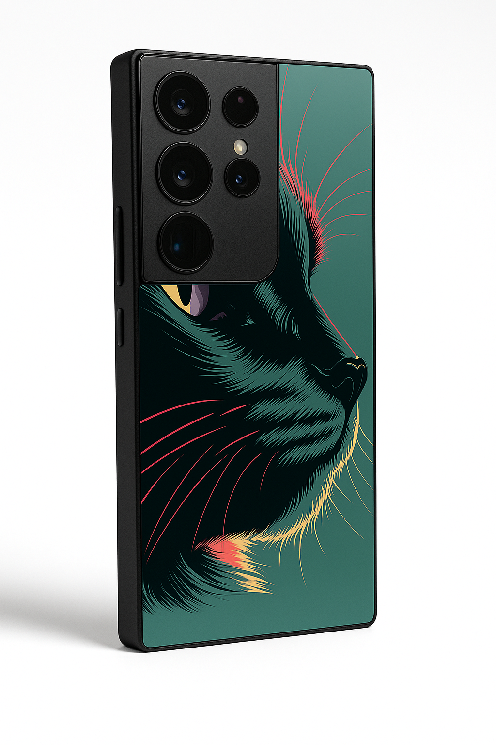 Kitty Abstract Premium Glass Back Cover For Samsung Galaxy S, A, M & F Series