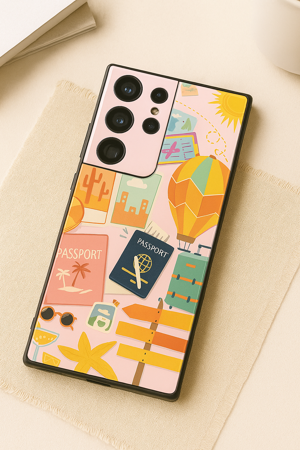 Travel Freak Premium Glass Back Cover For Samsung Galaxy S, A, M & F Series