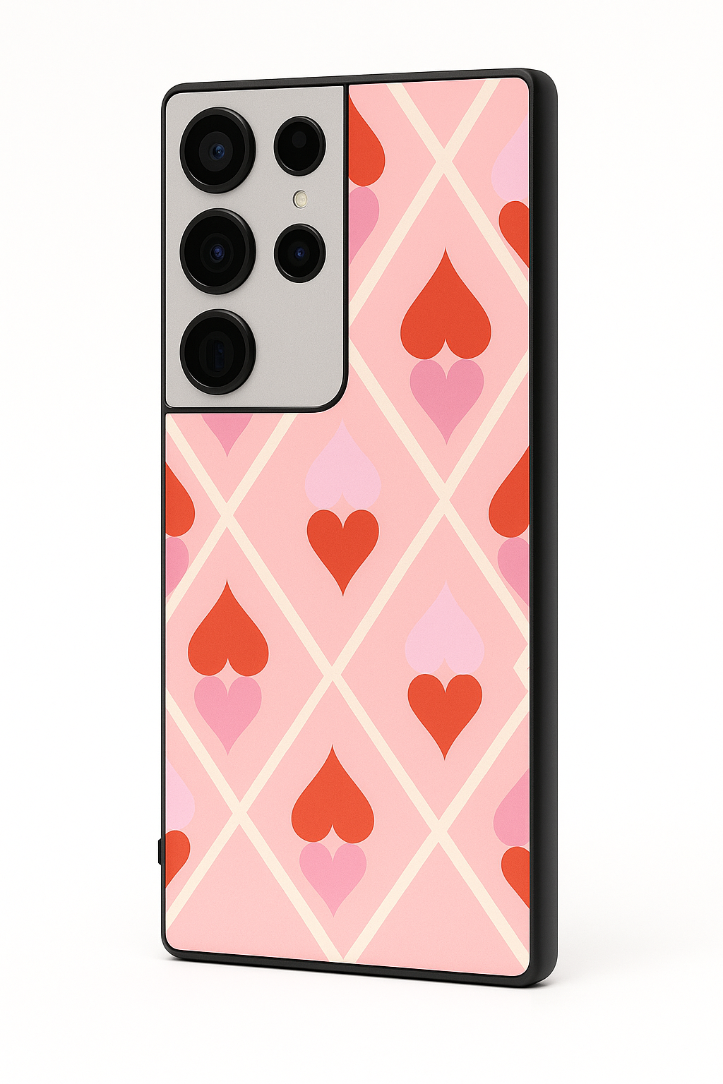 Hearts Play Premium Glass Back Cover For Samsung Galaxy S, A, M & F Series