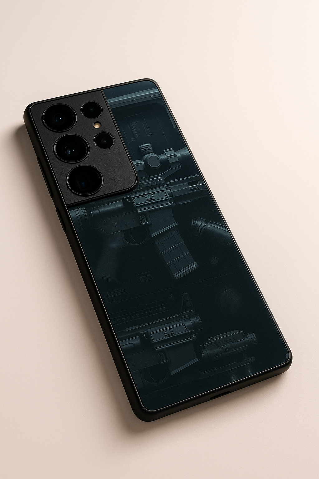 COD Guns Premium Glass Back Cover For Samsung Galaxy S, A, M & F Series