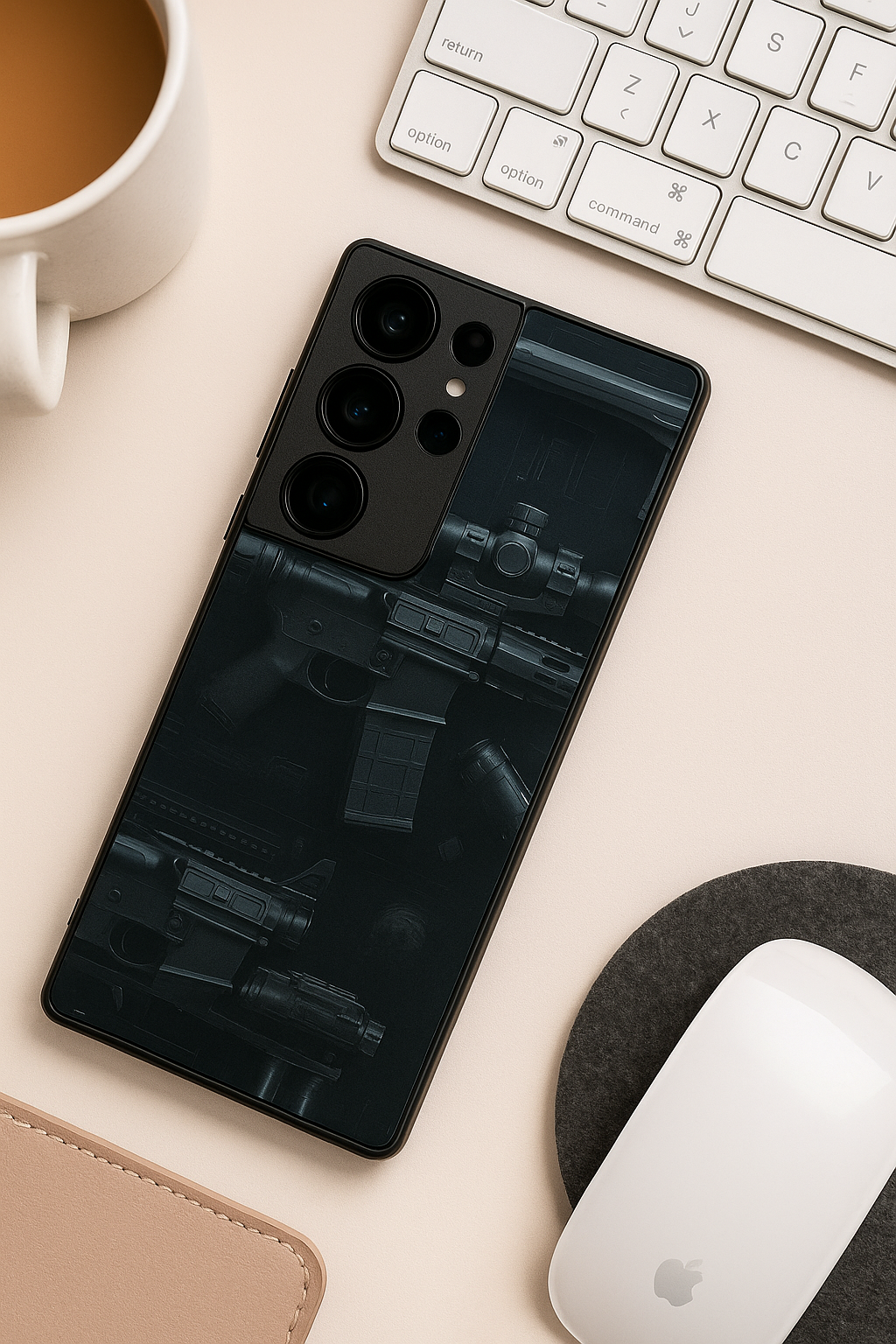 COD Guns Premium Glass Back Cover For Samsung Galaxy S, A, M & F Series