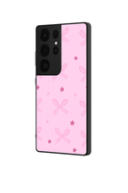 Starlit Bows Premium Glass Back Cover For Samsung Galaxy S, A, M & F Series