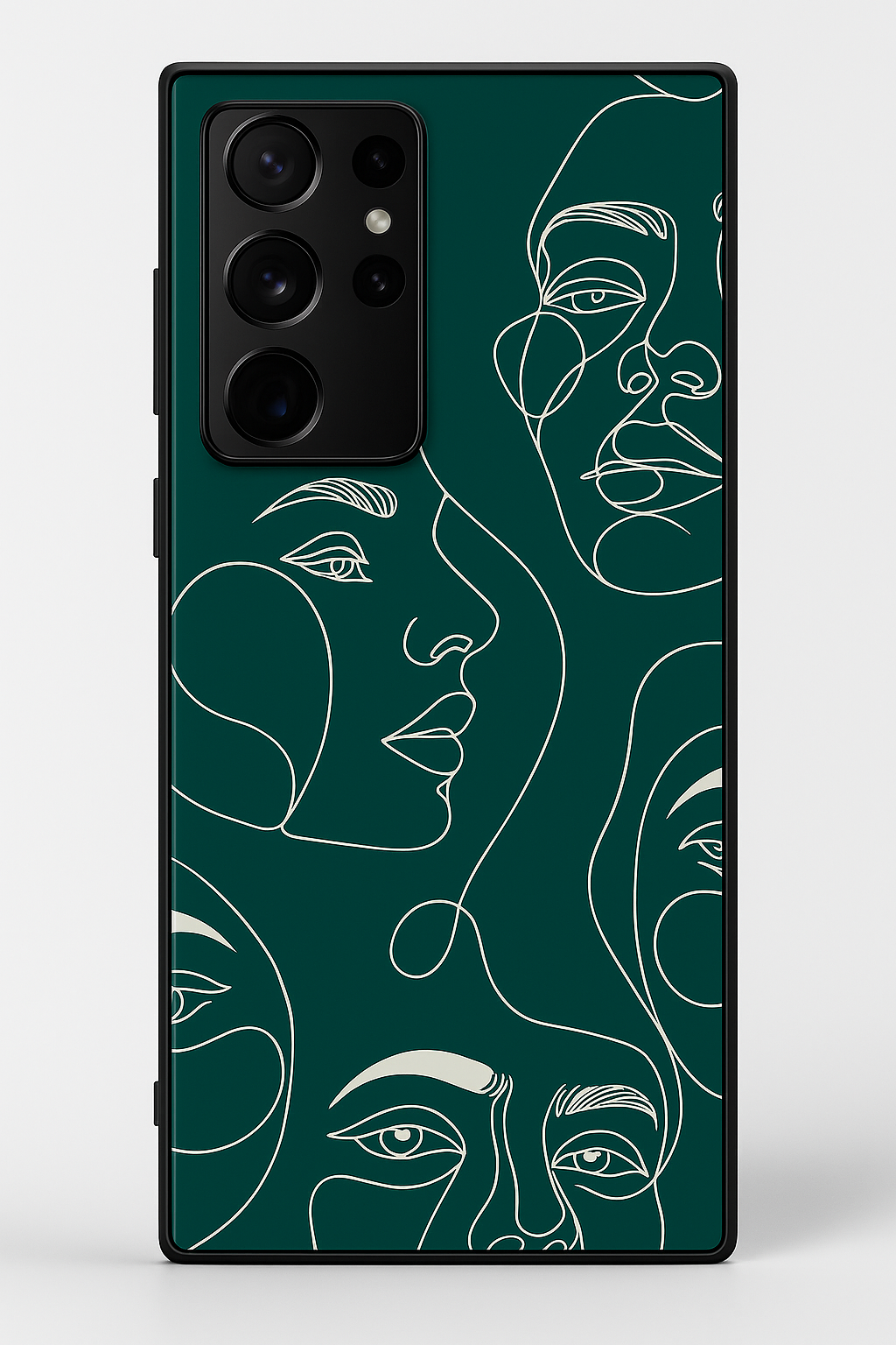 Line Art Lady Premium Glass Back Cover For Samsung Galaxy S, A, M & F Series