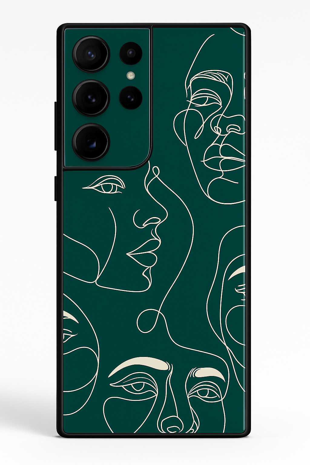 Line Art Lady Premium Glass Back Cover For Samsung Galaxy S, A, M & F Series