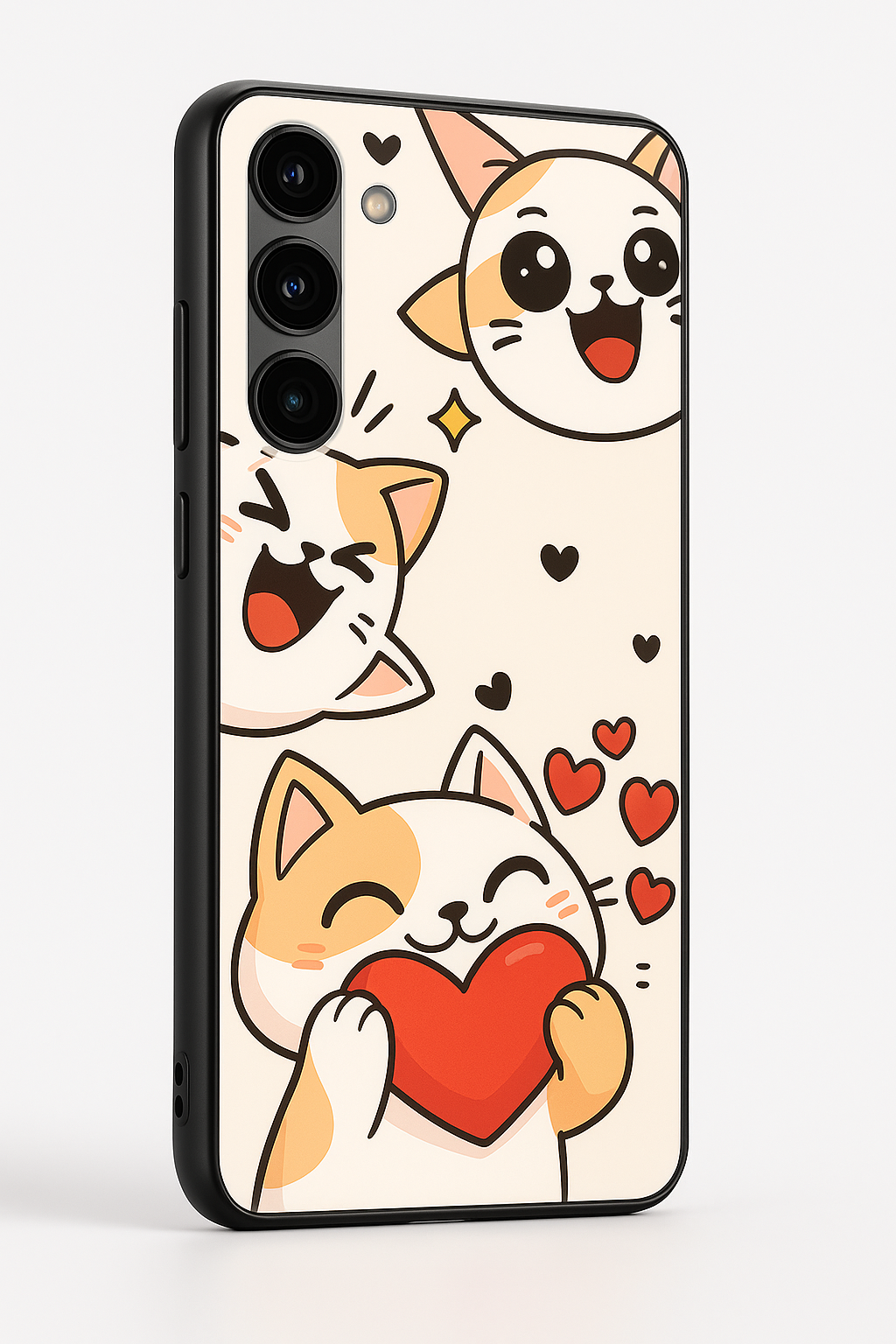 Kitty Love Premium Glass Back Cover For Samsung Galaxy S, A, M & F Series