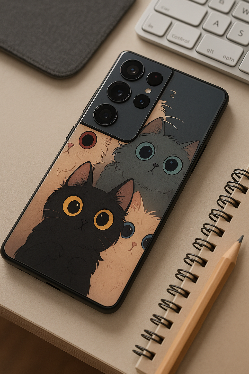 Kitty Mania  Premium Glass Back Cover For Samsung Galaxy S, A, M & F Series