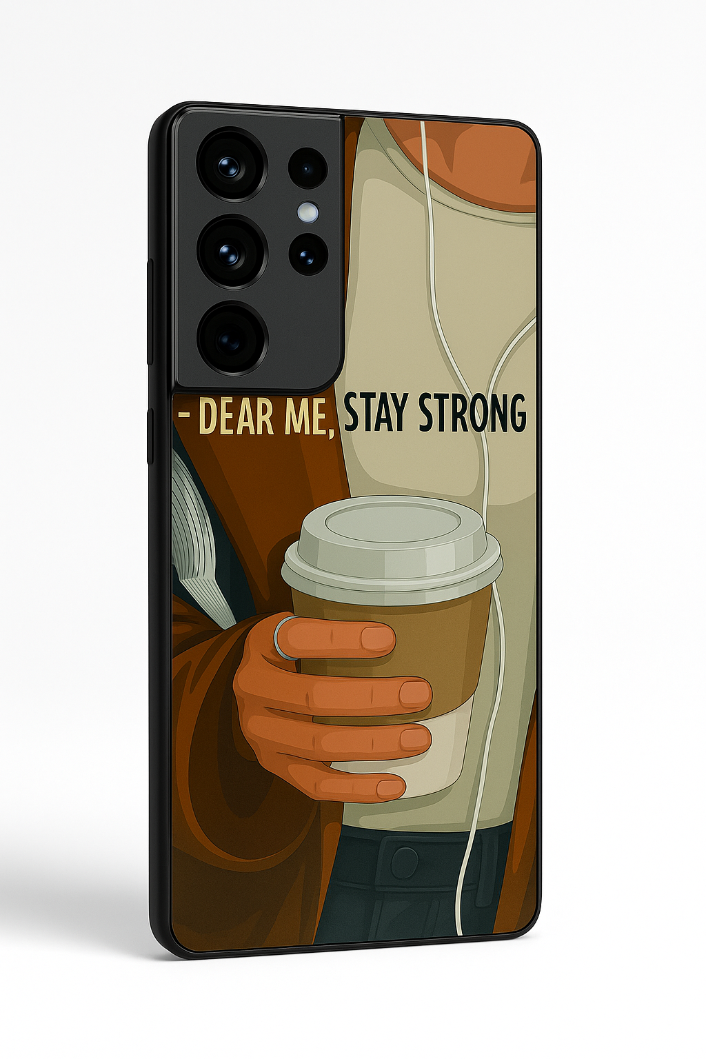 Stay Strong Premium Glass Back Cover For Samsung Galaxy S, A, M & F Series