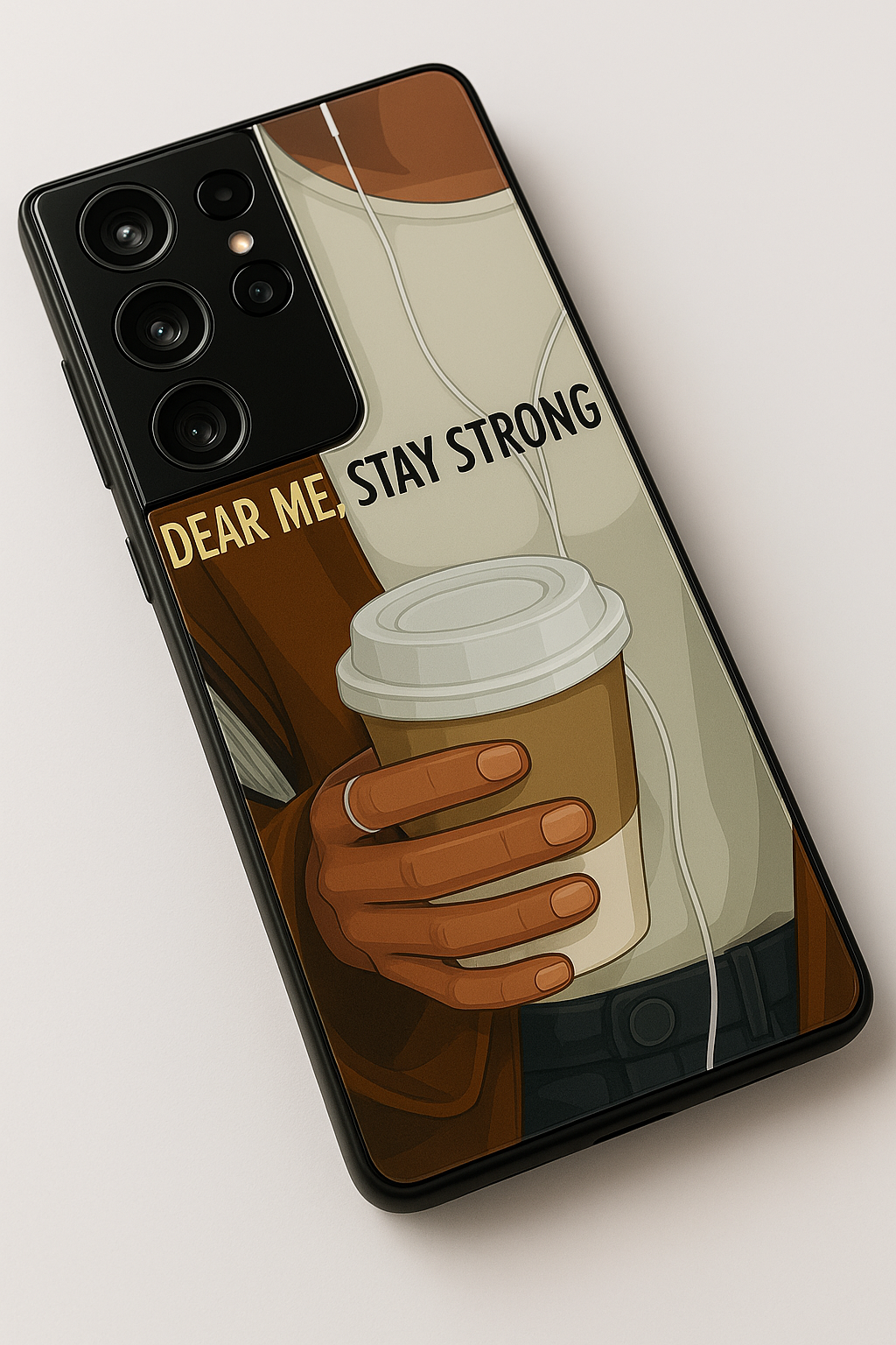 Stay Strong Premium Glass Back Cover For Samsung Galaxy S, A, M & F Series