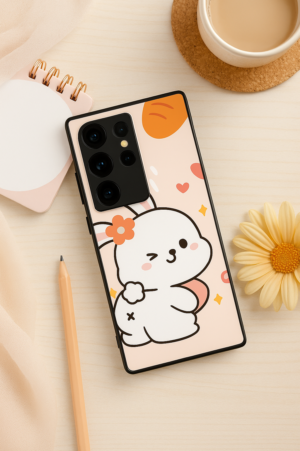 Bunny Pooh Premium Glass Back Cover For Samsung Galaxy S, A, M & F Series