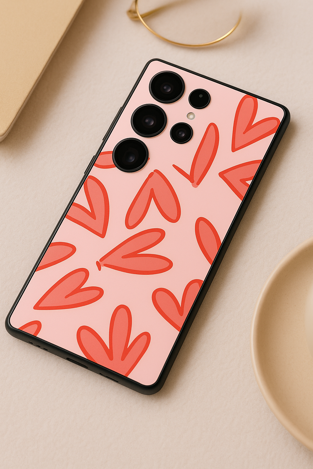 Love Doodles Premium Glass Back Cover For Samsung Galaxy S, A, M & F Series