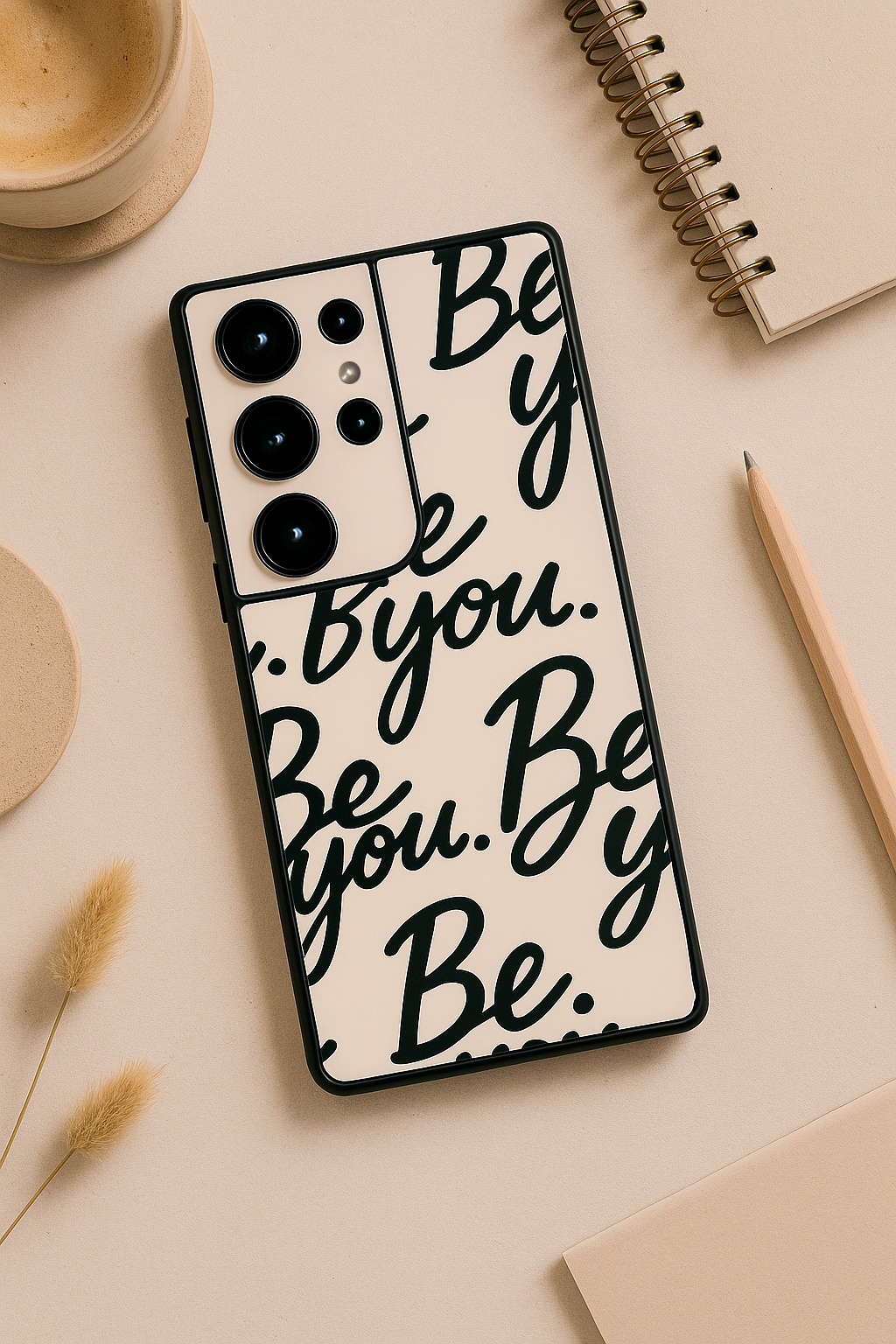Be You Premium Glass Back Cover For Samsung Galaxy S, A, M & F Series