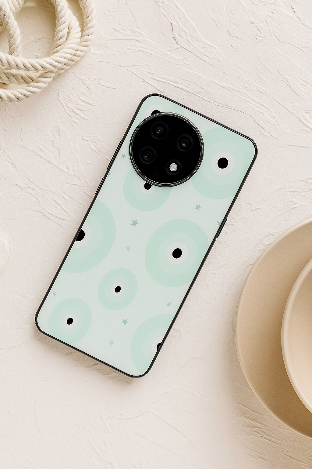 Mint Aura Premium Glass Back Cover For One Plus 13, 12, 11, 10, Nord Series