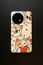 Kitty Love Premium Glass Back Cover For One Plus 13, 12, 11, 10, Nord Series