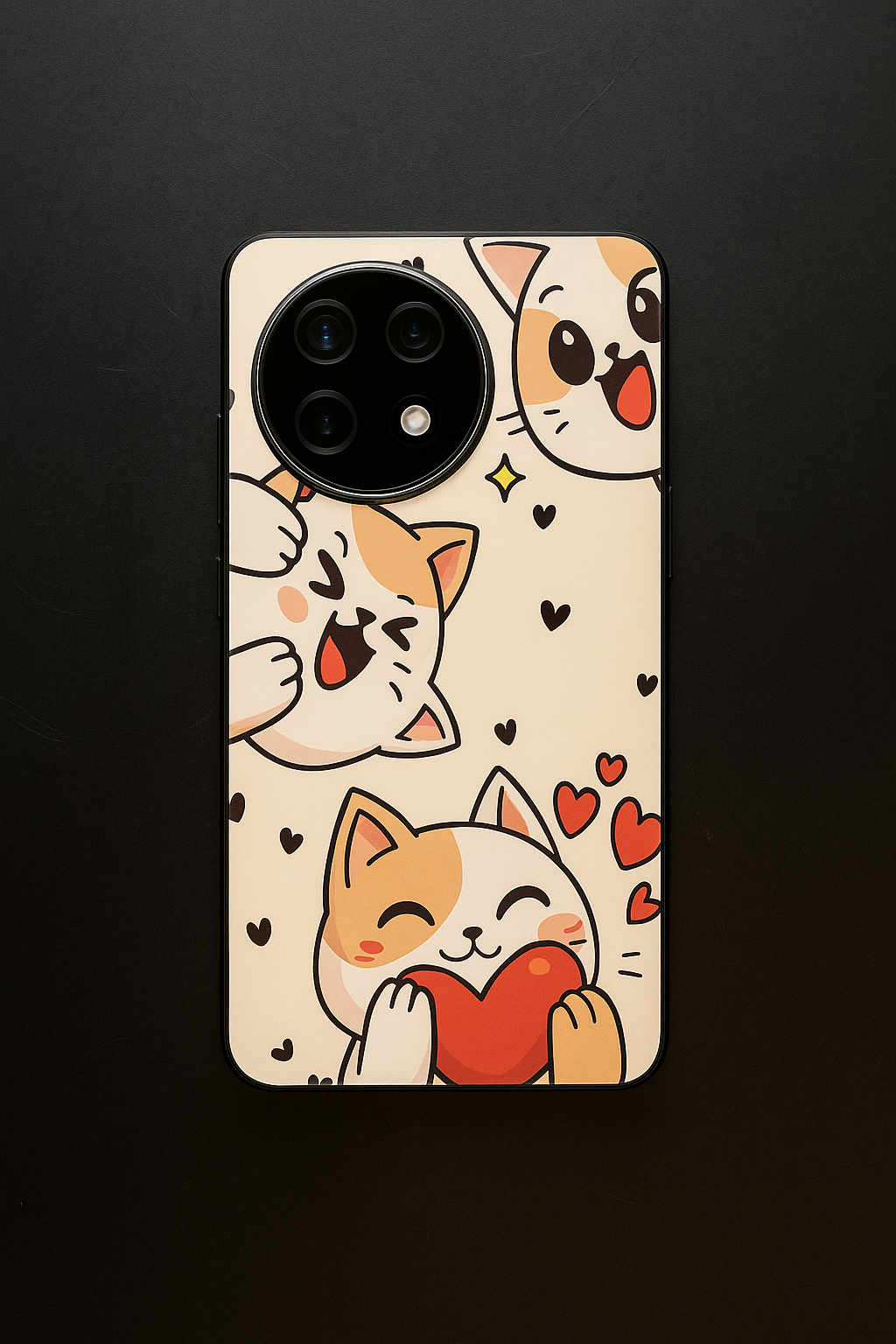 Kitty Love Premium Glass Back Cover For One Plus 13, 12, 11, 10, Nord Series