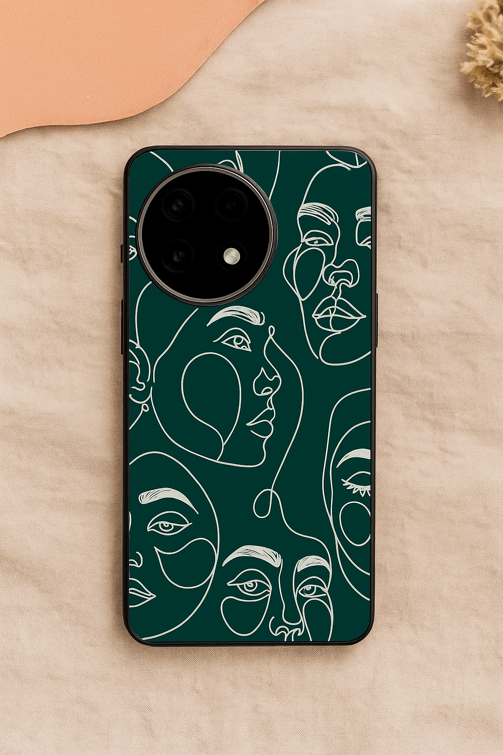 Line Art Lady Premium Glass Back Cover For One Plus 13, 12, 11, 10, Nord Series