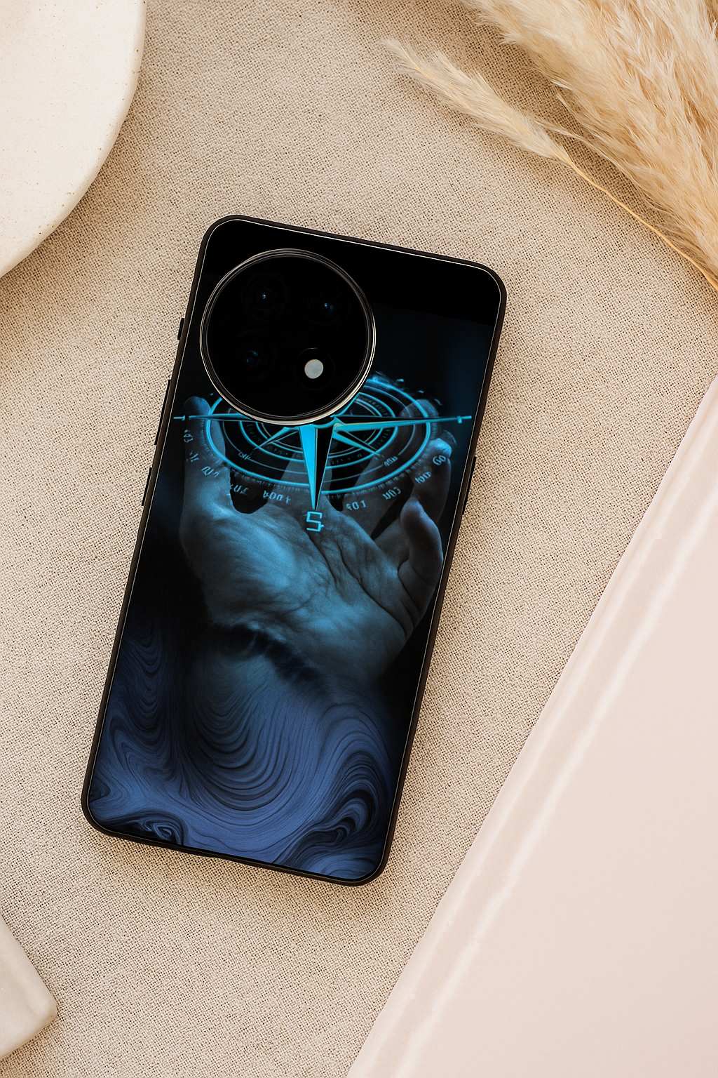 Neon Navigator Premium Glass Back Cover For One Plus 13, 12, 11, 10, Nord Series