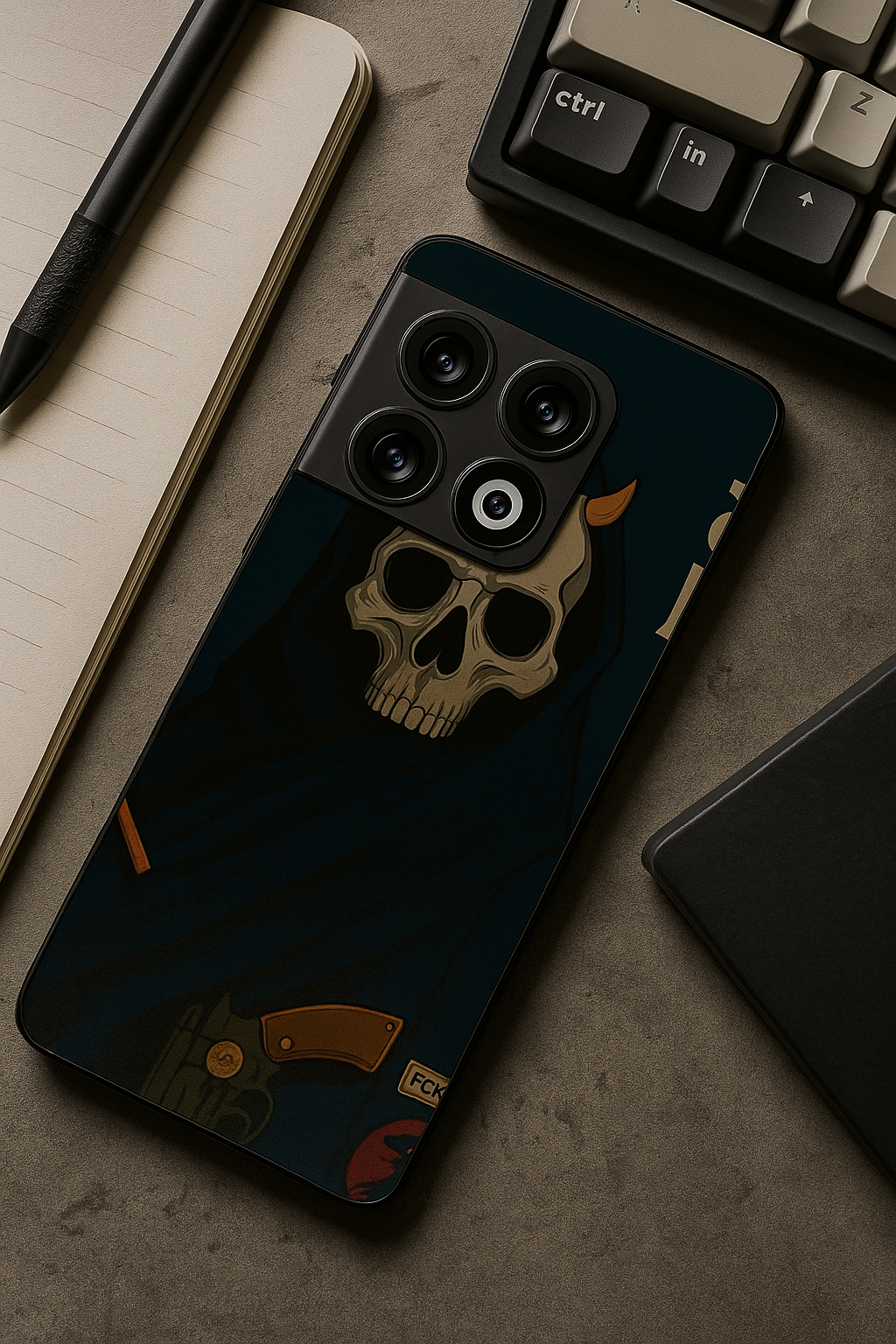 Skullbound Premium Glass Back Cover For One Plus 13, 12, 11, 10, Nord Series